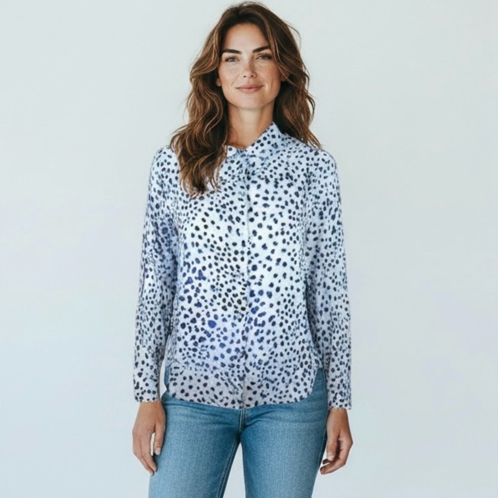 cloth & stone by Anthropologie Animal Print Button Down Blouse